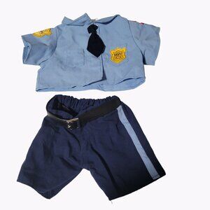 Build a Bear Police Uniform Outfit Shirt Tie Shorts with Belt for Plush Animals